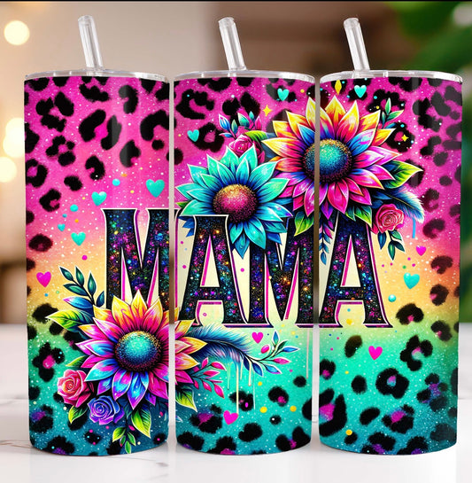 Fuchsia/Teal Cheetah Mama 20oz Tumbler